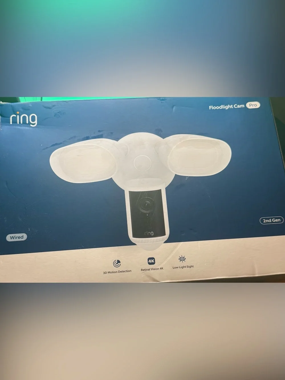 Ring Floodlight Camera with Dual LEDs in White